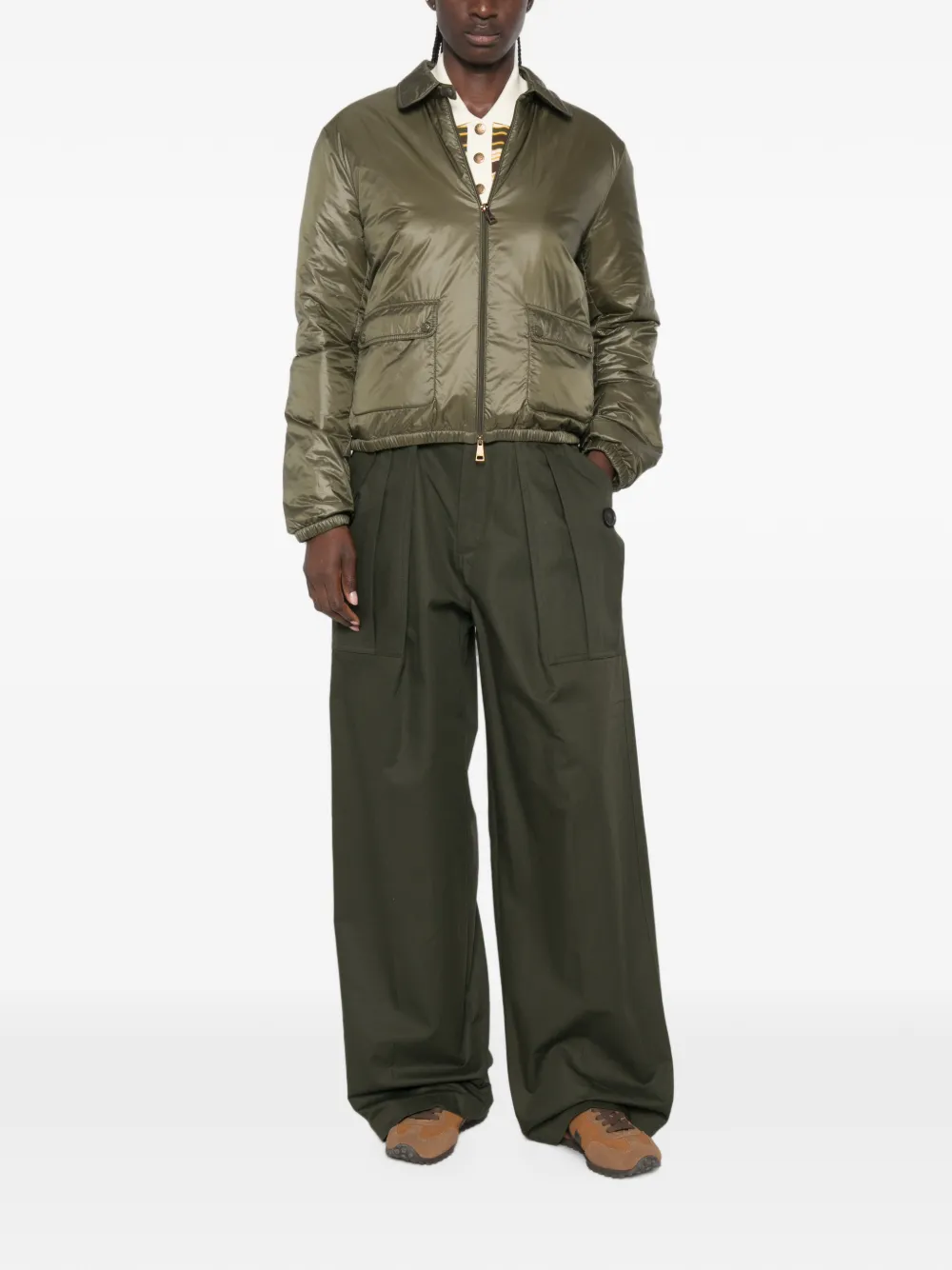 Moncler Lanset gewatteerd jack Groen