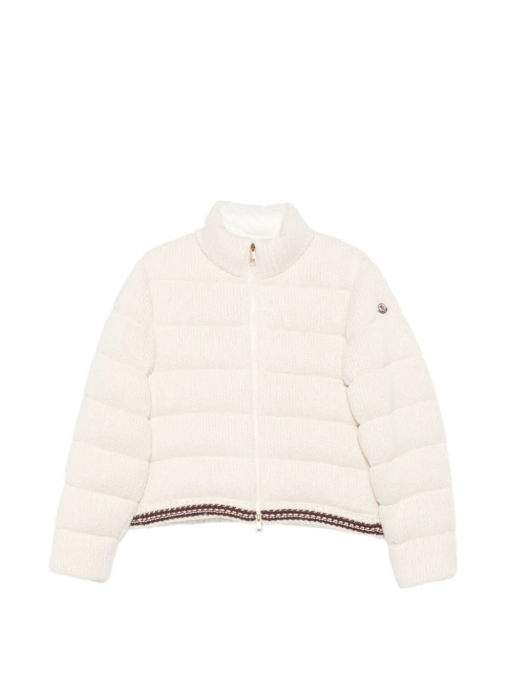 Moncler quilted knitted jacket Beige