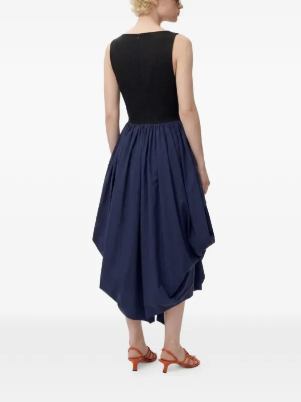 blue loewe dress Draped dress in cotton Blue