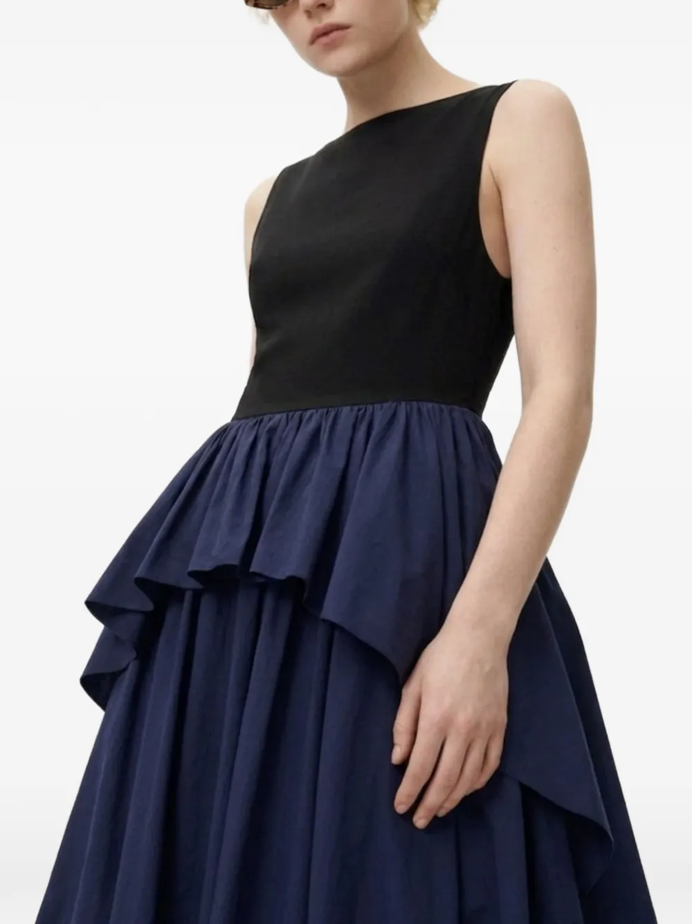 LOEWE Asymmetrische gelaagde jurk Blauw