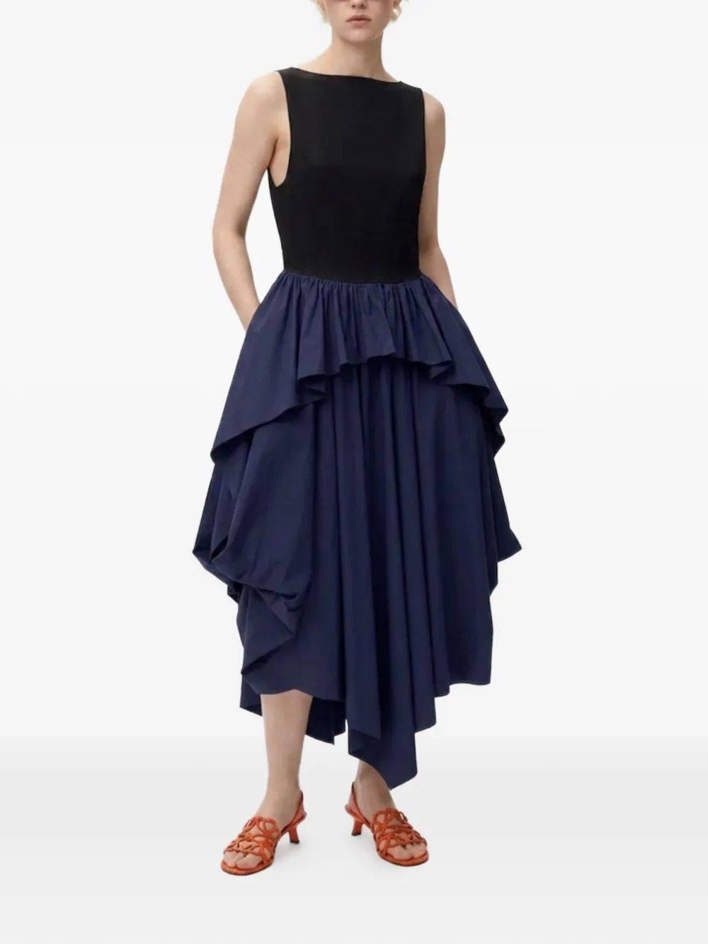 LOEWE Asymmetrische gelaagde jurk Blauw