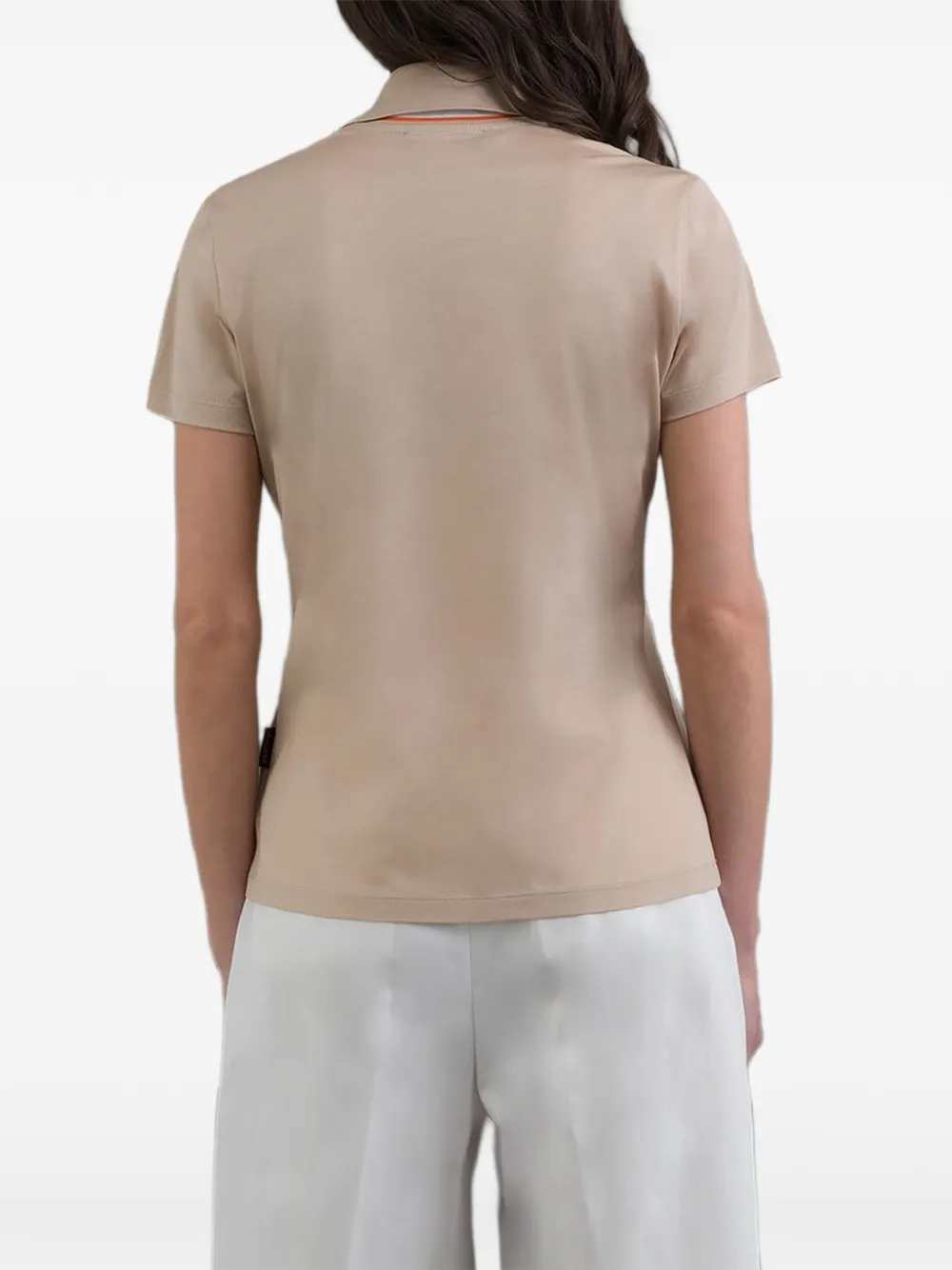 Moorer Esker-Jcg poloshirt met gestreepte afwerking Beige
