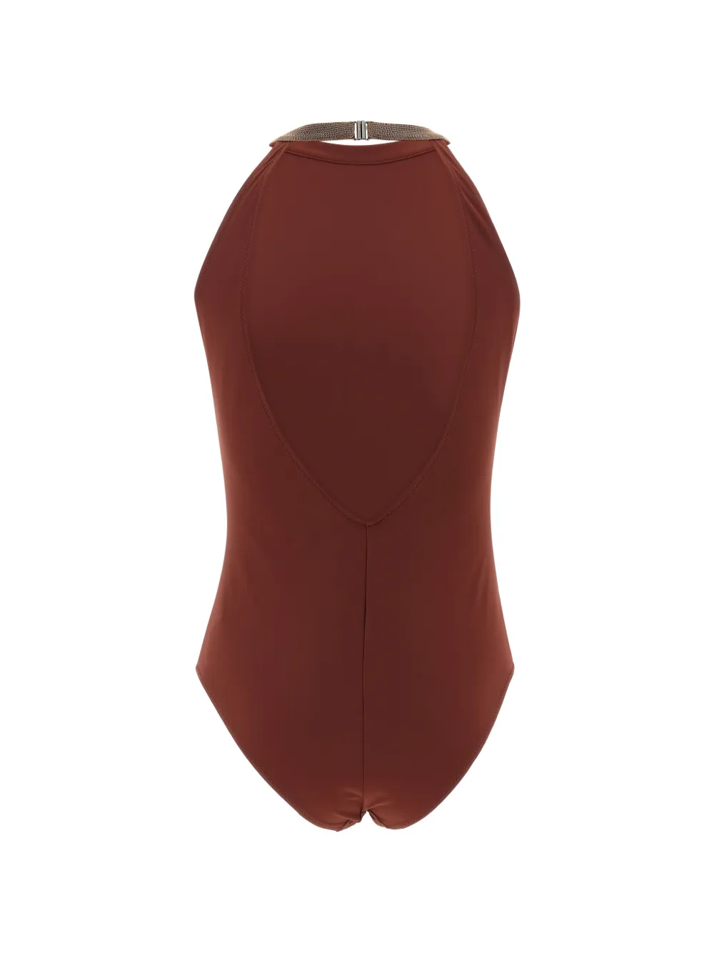 Brunello Cucinelli Precious Collar badpak met halternek Bruin