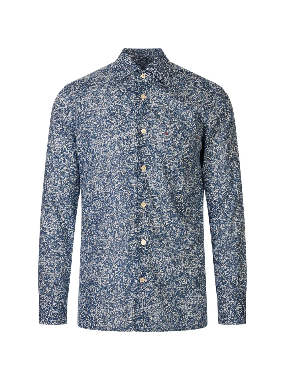 Kiton floral-print long-sleeve shirt - Blau