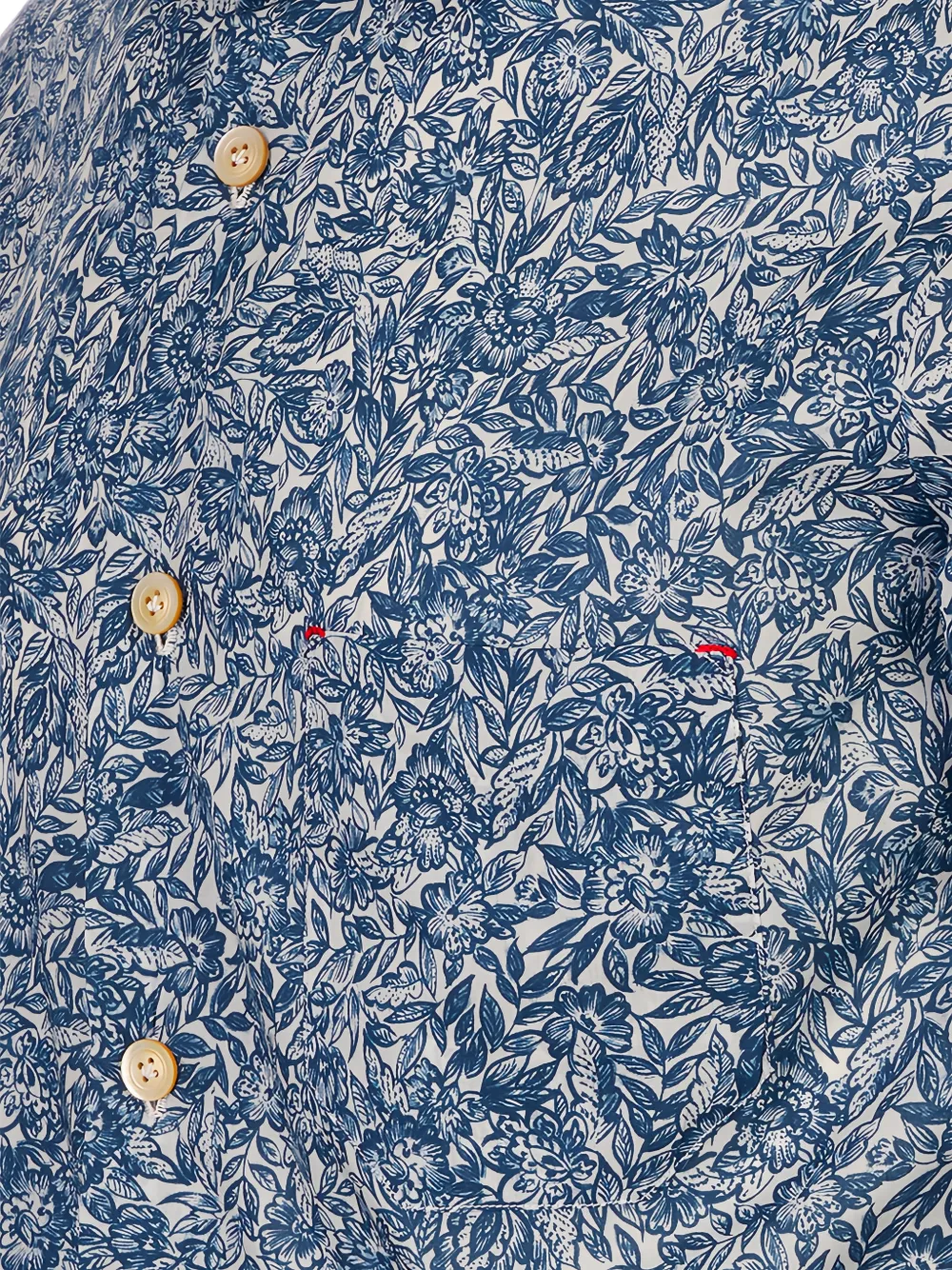  Kiton Camicia A Fiori A Maniche Lunghe - Blu 