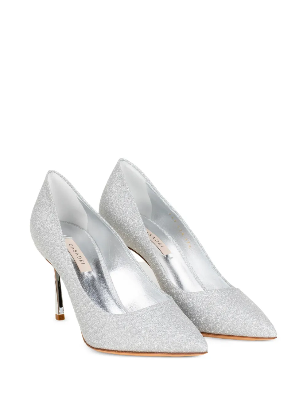 Casadei glitter-effect pointed-toe pumps Zilver