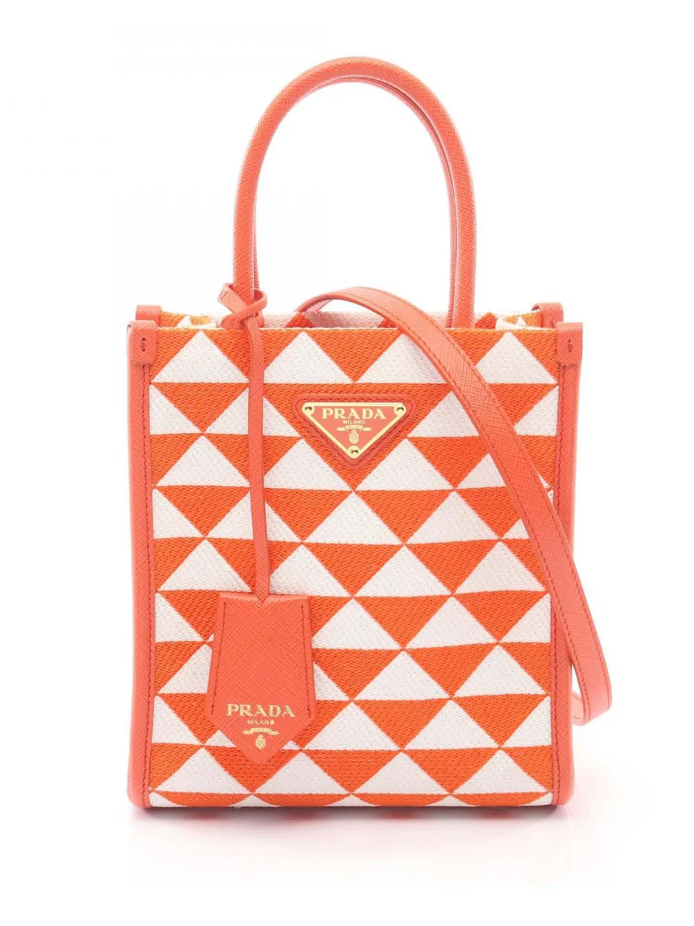 Prada Pre-Owned 2013-2026 Mini Symbole Triangolo Tote satchel - Arancione