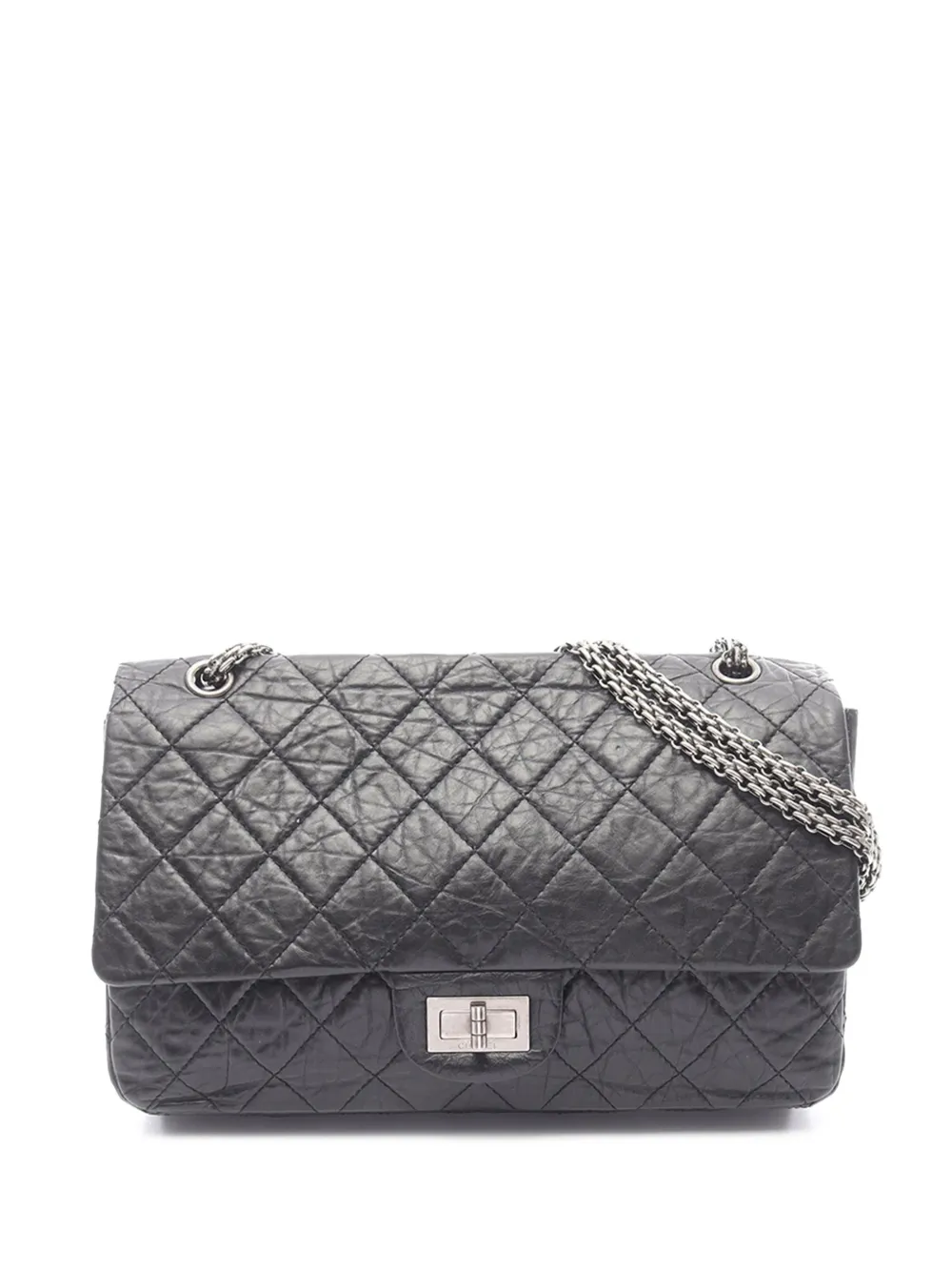CHANEL Pre-Owned 2009-2010 Maxi Quilted Aged Calfskin Reissue 2.55 Single Flap shoulder bag - Nero