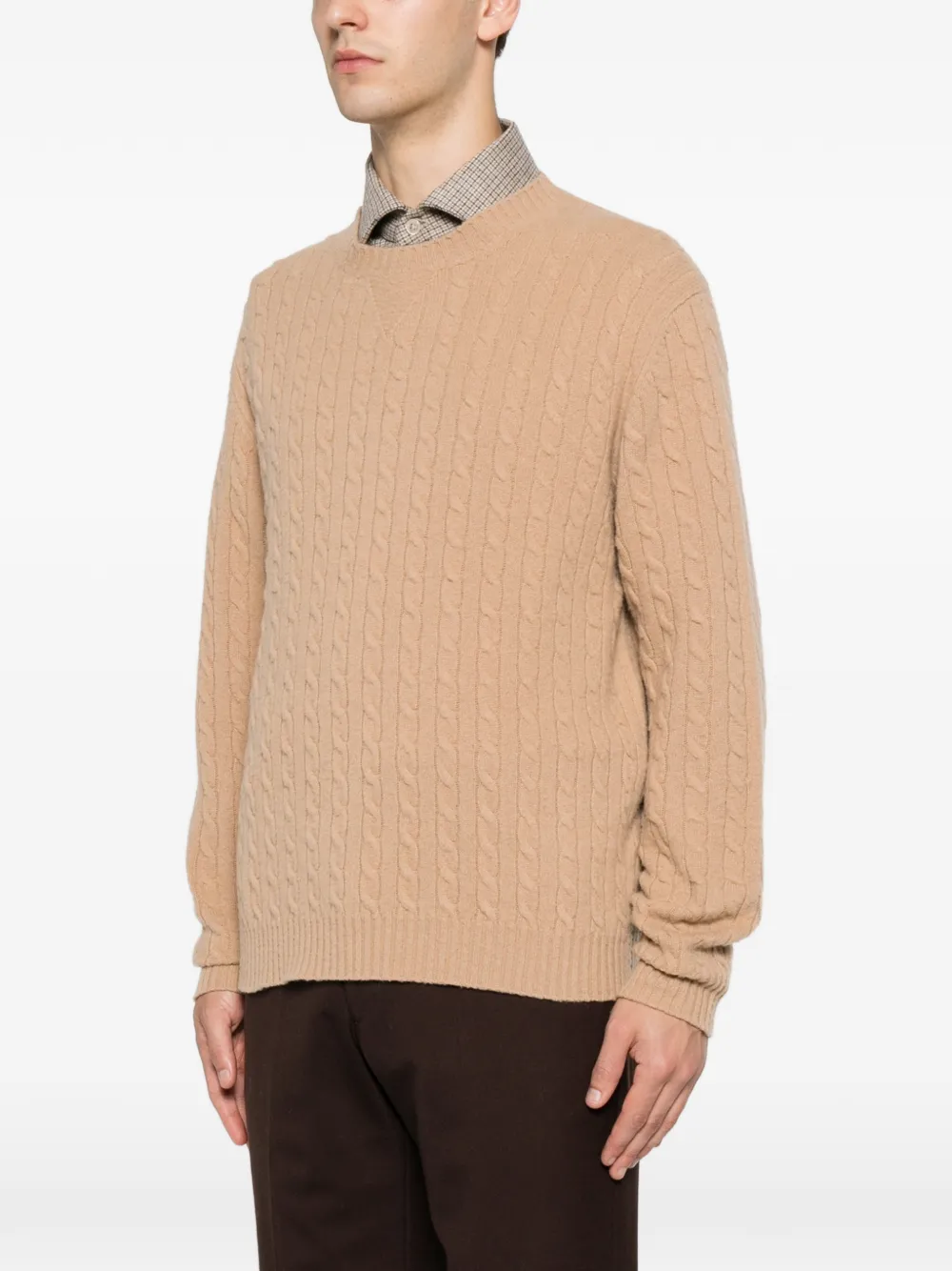 Eleventy Kabelgebreide trui Beige