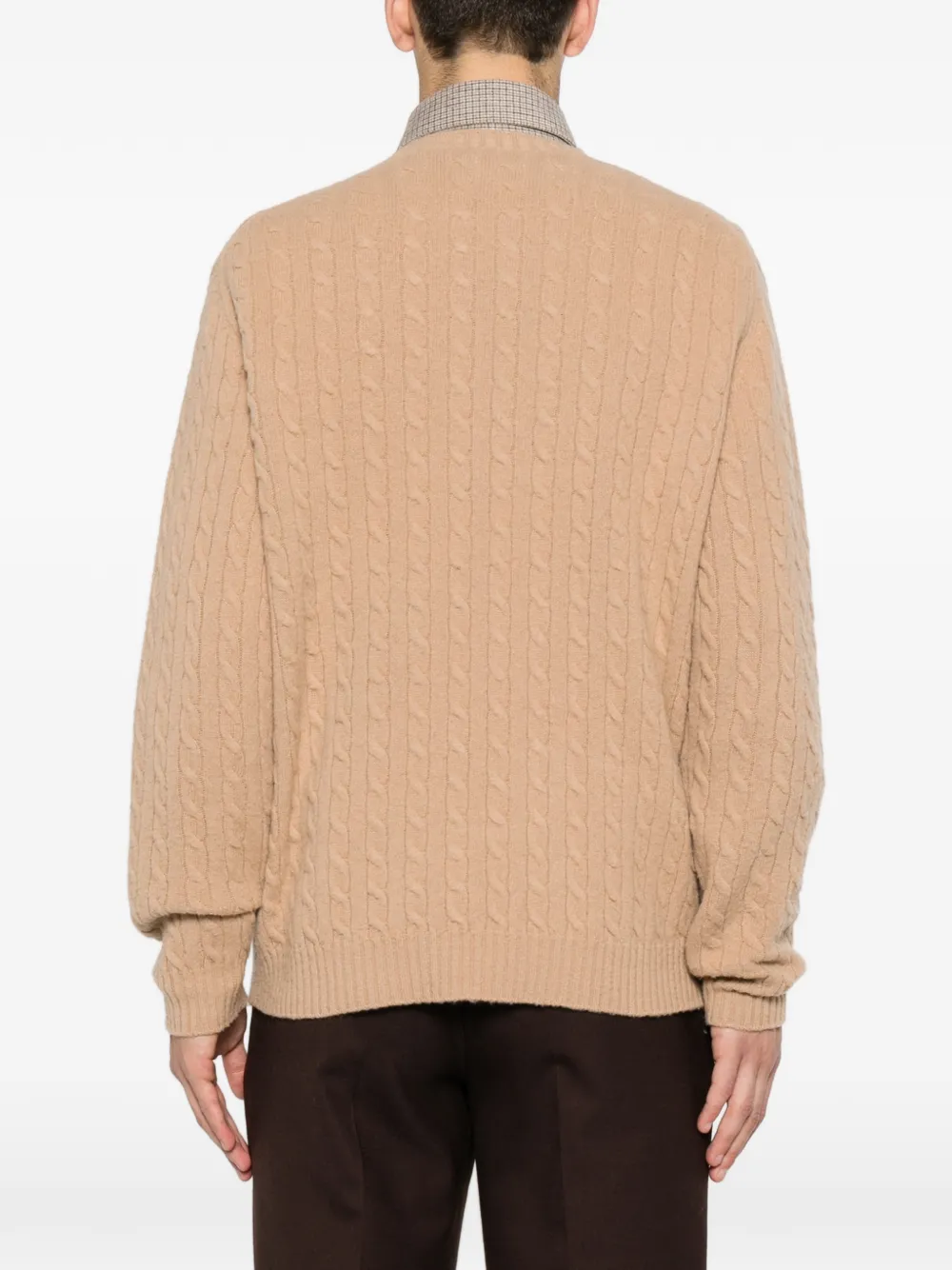 Eleventy Kabelgebreide trui Beige