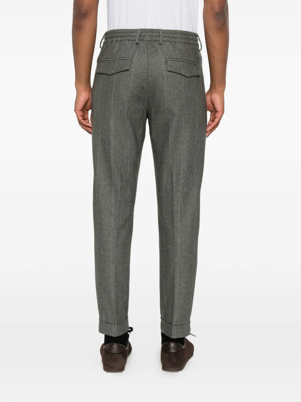 Eleventy Broek met trekkoordtaille Groen