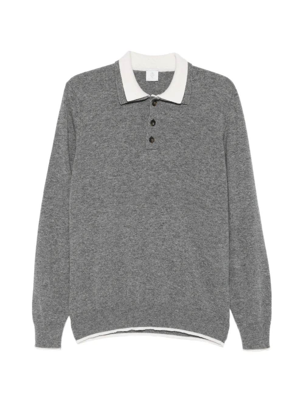 Eleventy Polo con colletto a contrasto - Grigio