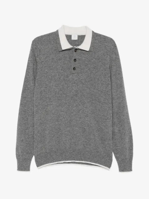 Eleventy contrast-collar button-down sweater