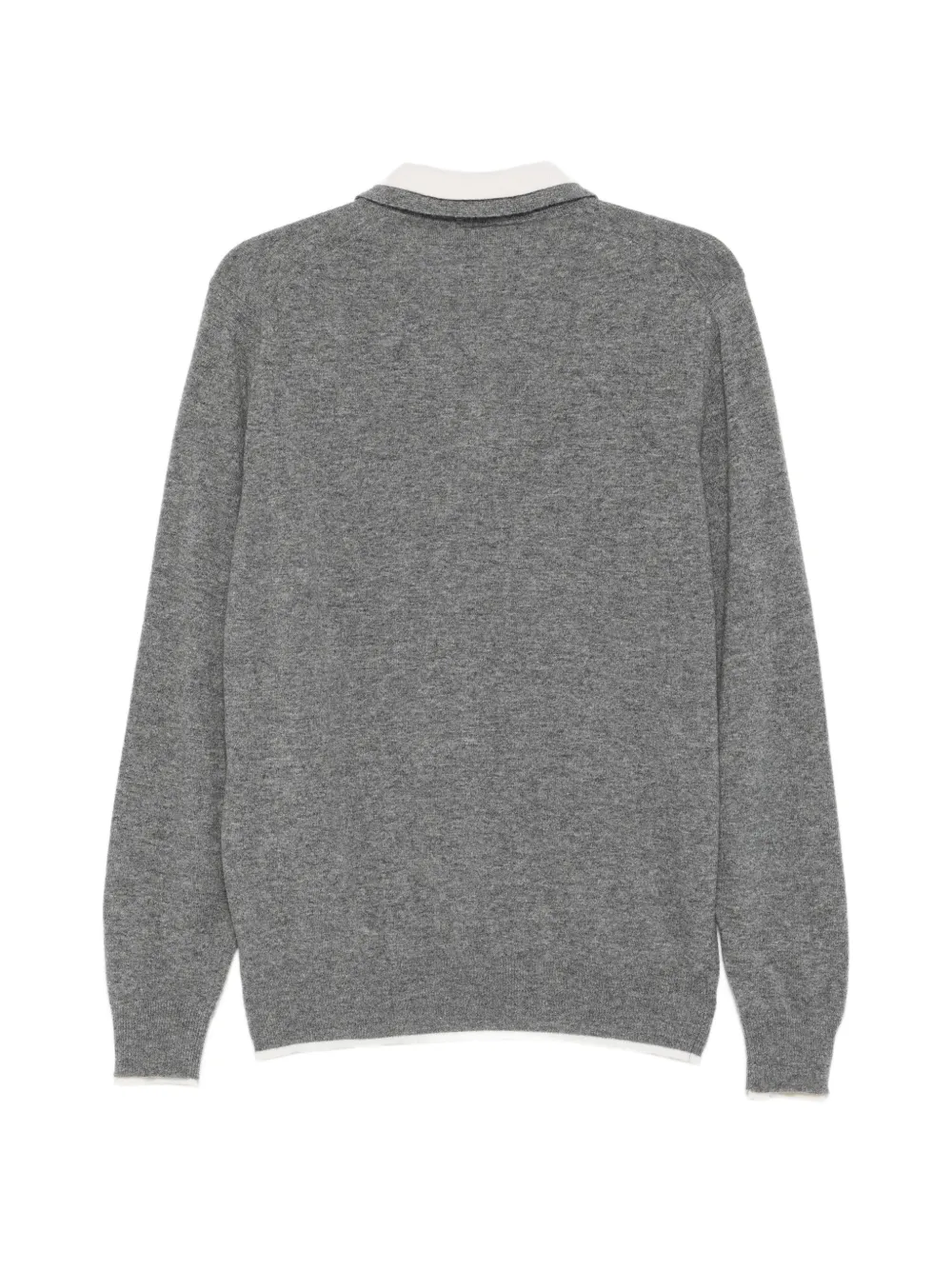 Eleventy Poloshirt met contrasterende kraag en lange mouwen Grijs