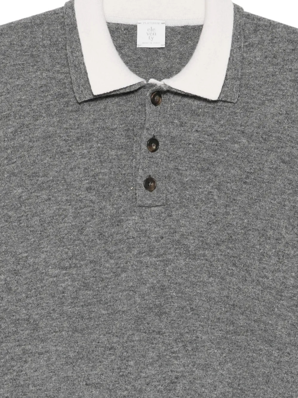 Eleventy Poloshirt met contrasterende kraag en lange mouwen Grijs
