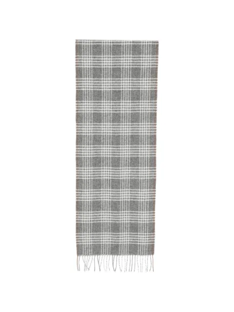 Eleventy checked fringed scarf