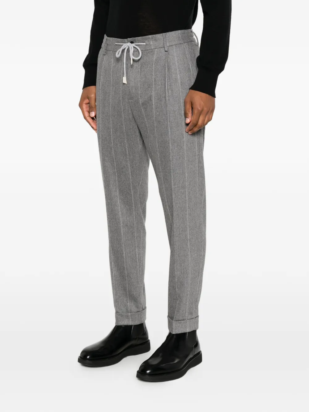 Eleventy Broek met trekkoordtaille Grijs