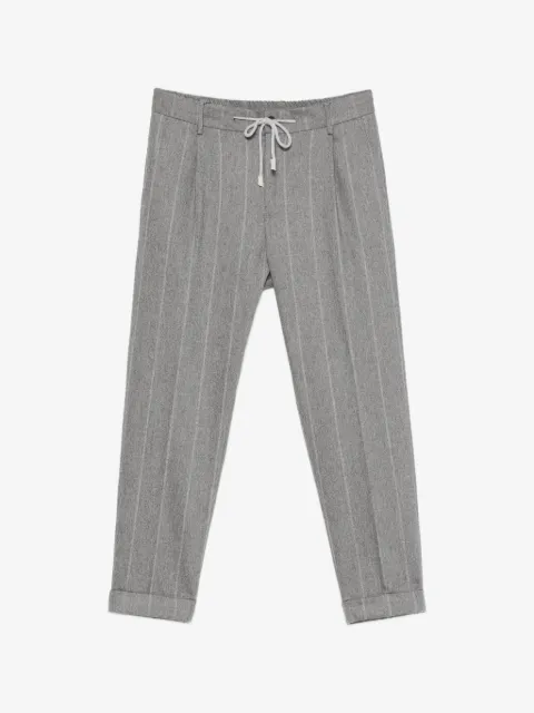 Eleventy pinstripe drawstring-waist trousers