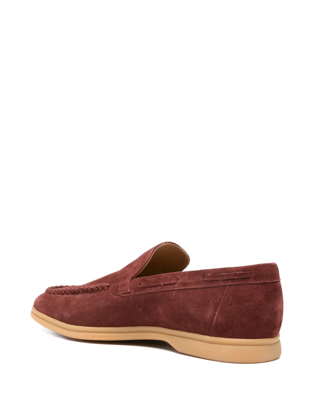 Eleventy Suède loafers met stiksel-detail Rood