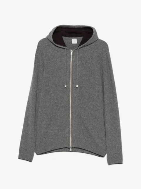 Eleventy cardigan en cachemire zippé à capuche