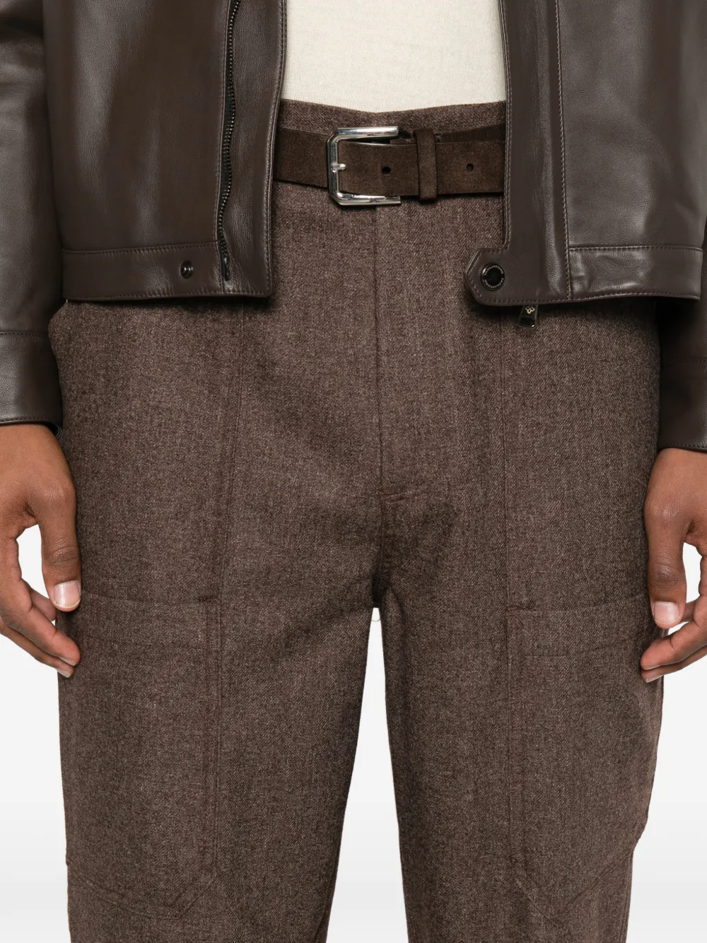 Eleventy Broek met opgestikte zak Bruin