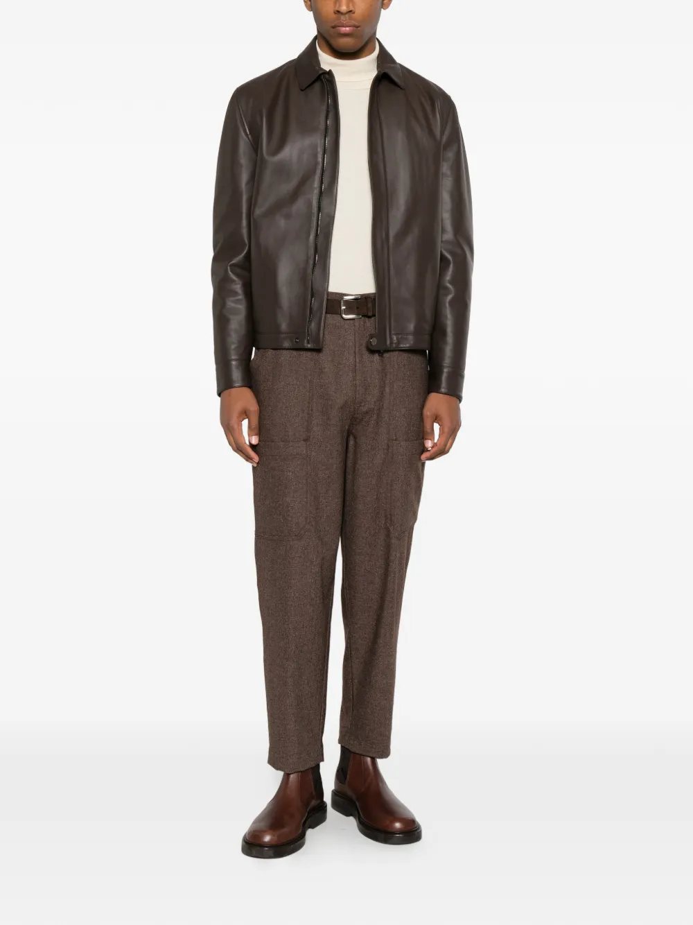 Eleventy Broek met opgestikte zak Bruin