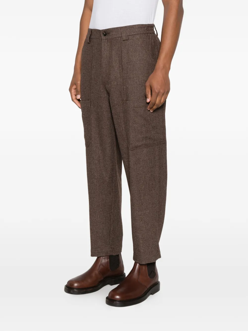 Eleventy Broek met opgestikte zak Bruin