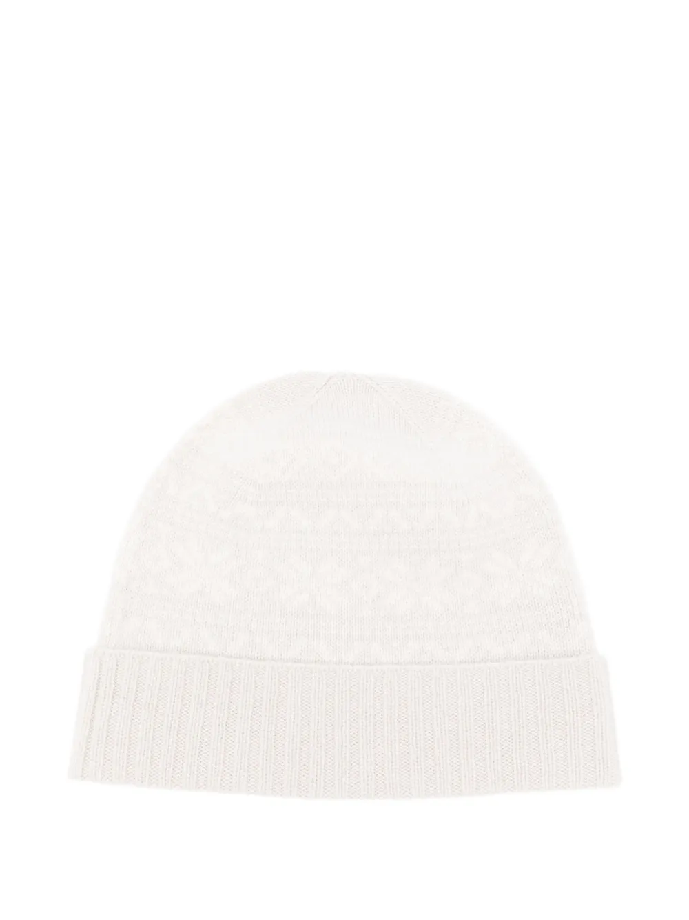 Eleventy Fair-isle gebreide kasjmier muts Beige
