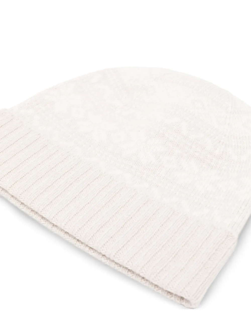 Eleventy Fair-isle gebreide kasjmier muts Beige