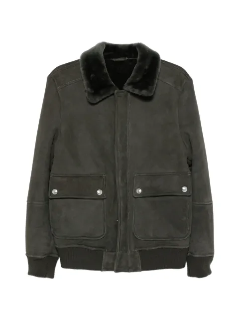Eleventy Bomberjacke mit Shearling-Kragen
