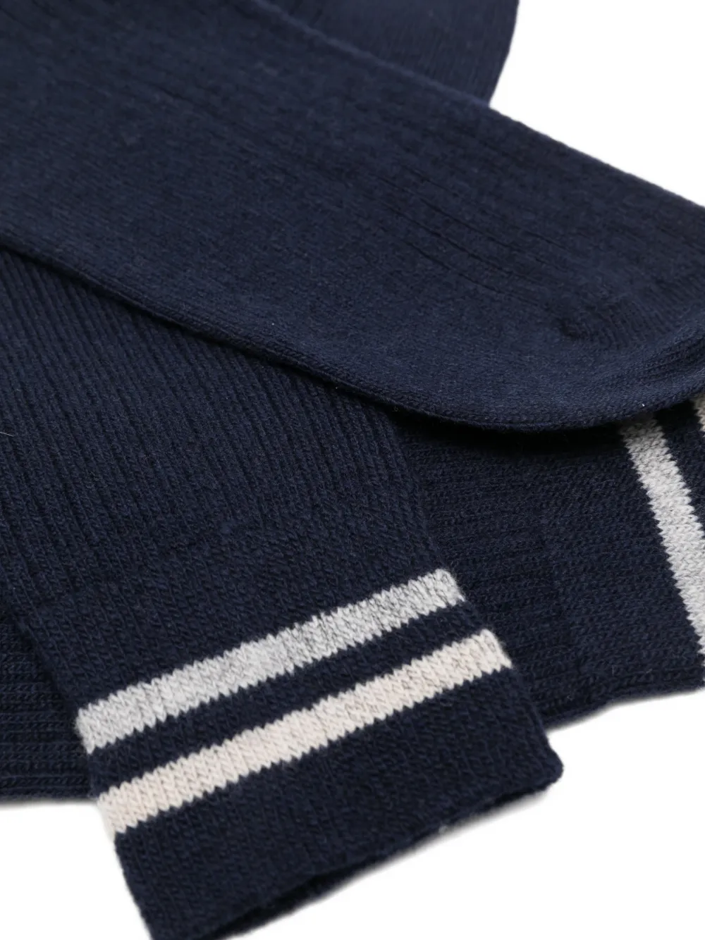 Eleventy Geribbelde sokken met streepdetail Blauw