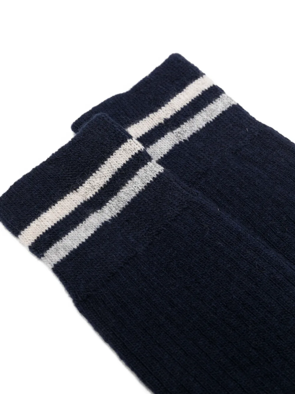 Eleventy Geribbelde sokken met streepdetail Blauw