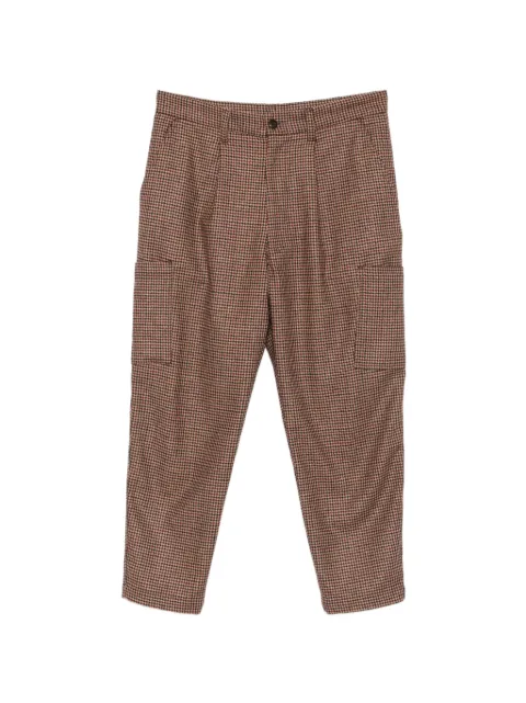 Eleventy houndstooth-pattern  tapered trousers 