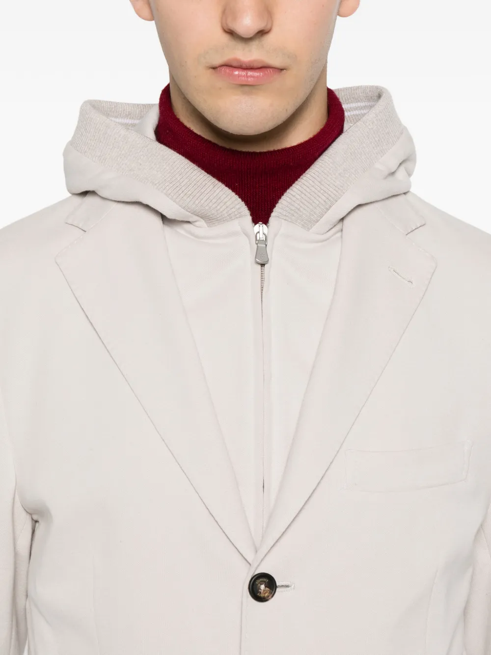Eleventy Jack met enkele rij knopen Beige