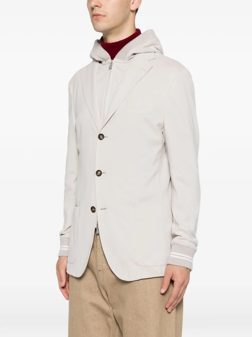 Eleventy Jack met enkele rij knopen Beige