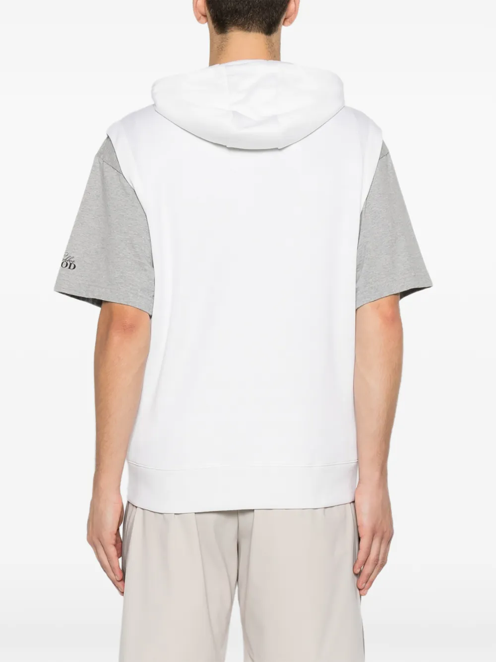 Eleventy Mouwloze hoodie Beige