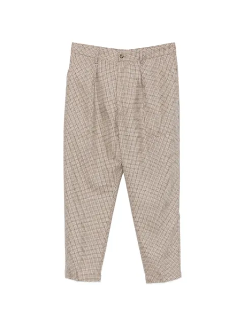 Eleventy pantalones plisado con cuadros estampados