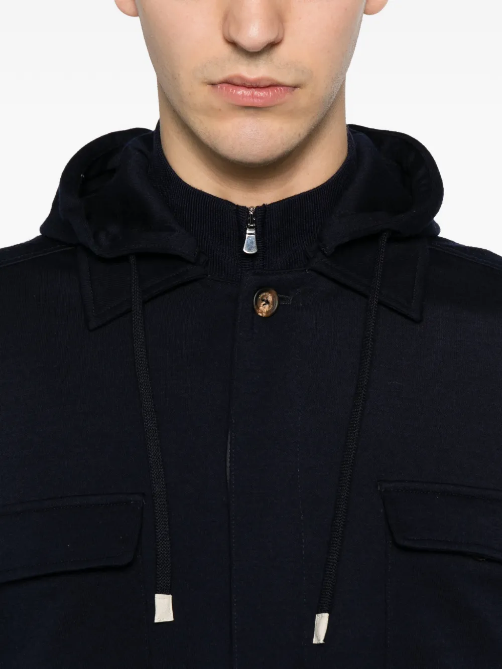 Eleventy Jack met capuchon Blauw