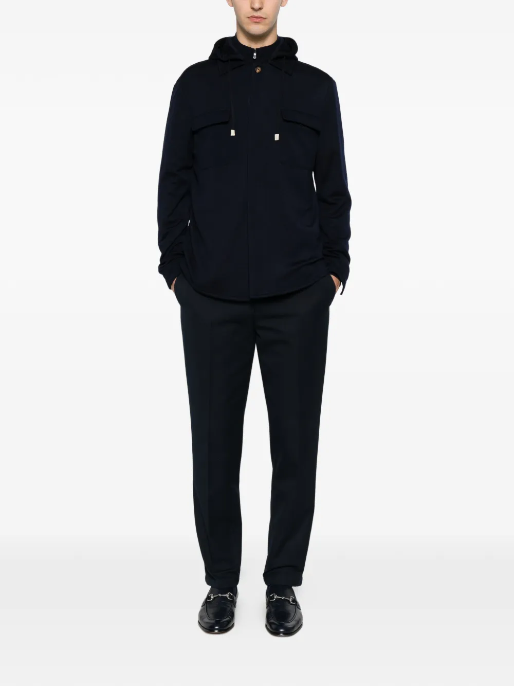 Eleventy Jack met capuchon Blauw