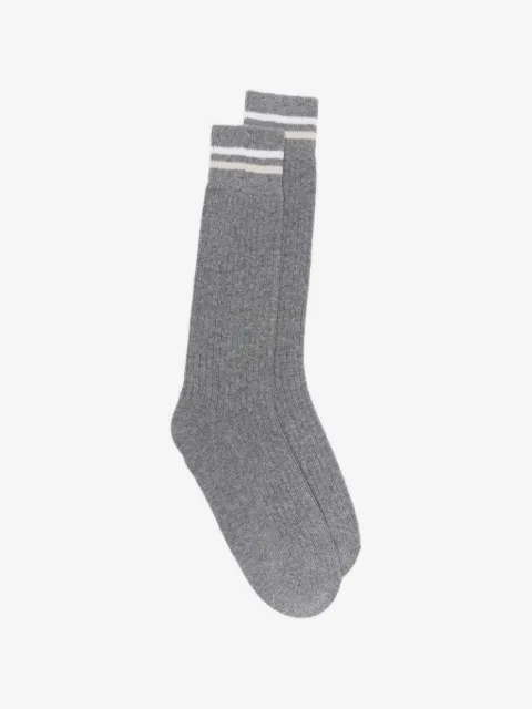 Eleventy striped ribbed socks