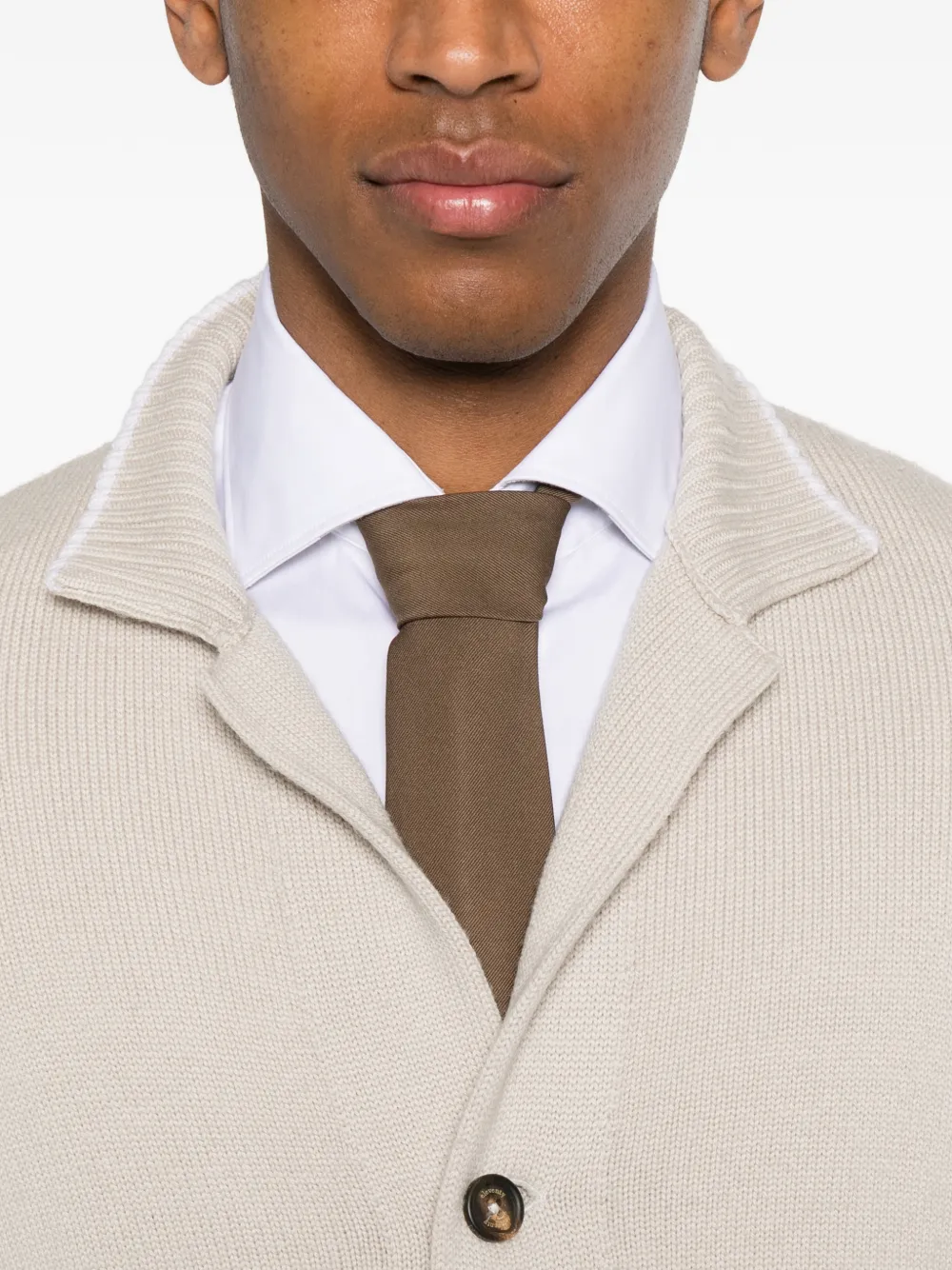 Eleventy Button-up vest Beige
