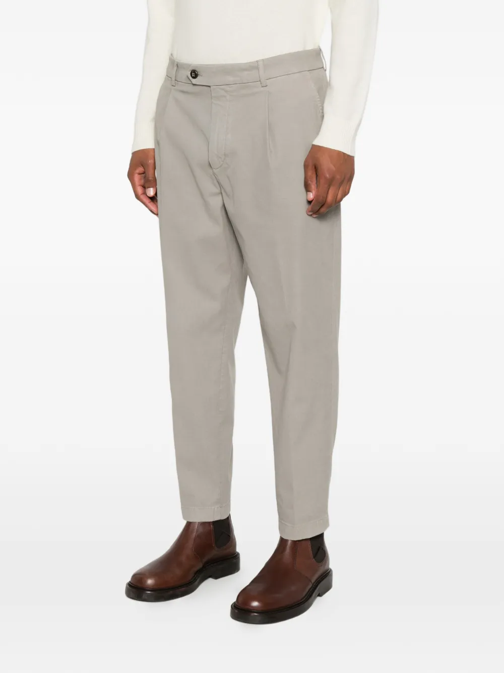 Eleventy Broek met geplooid detail Groen