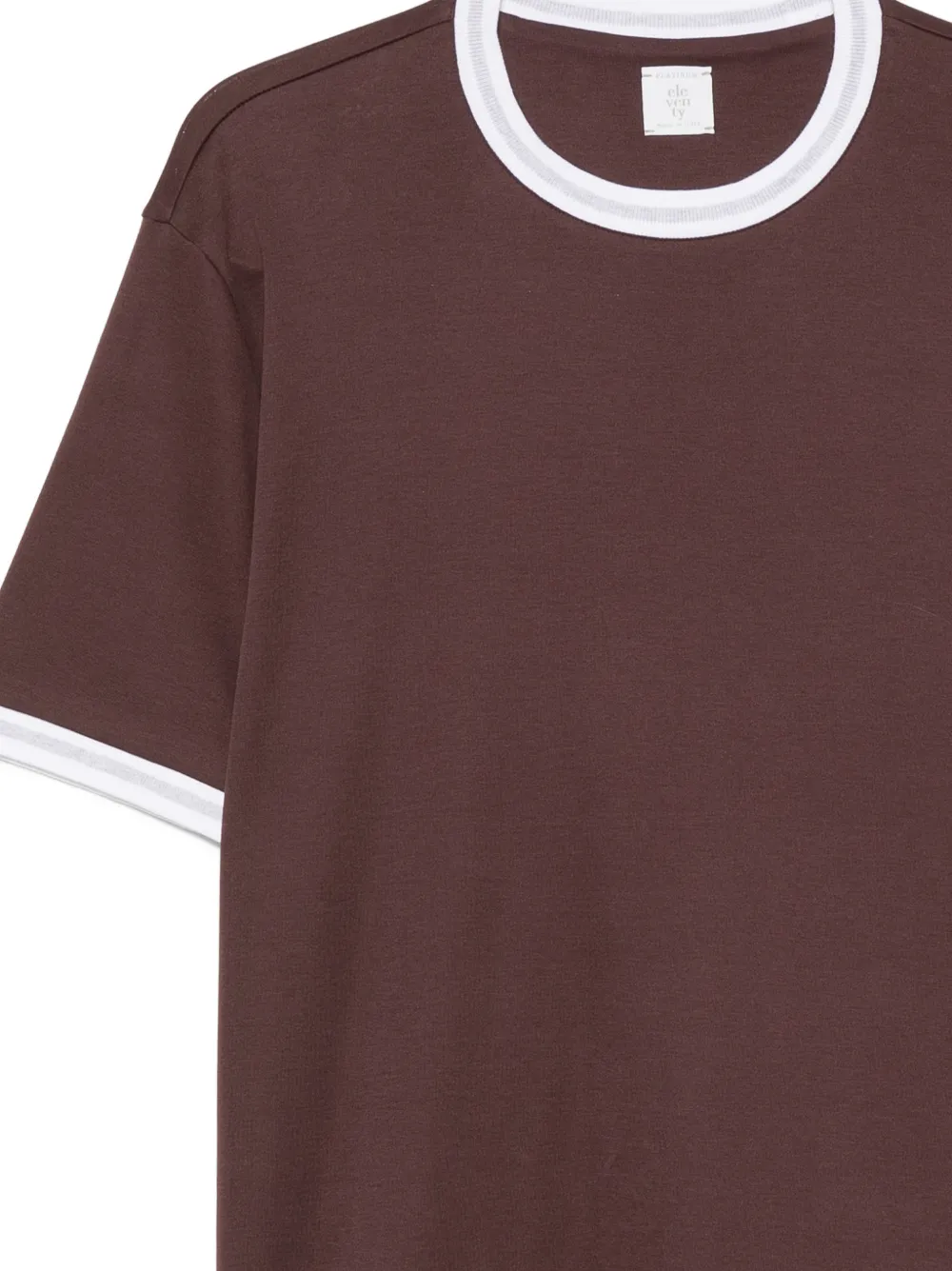 Eleventy T-shirt met contrasterende afwerking Rood