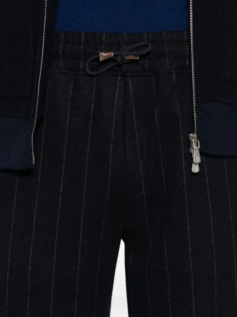 Eleventy Broek met trekkoord Blauw
