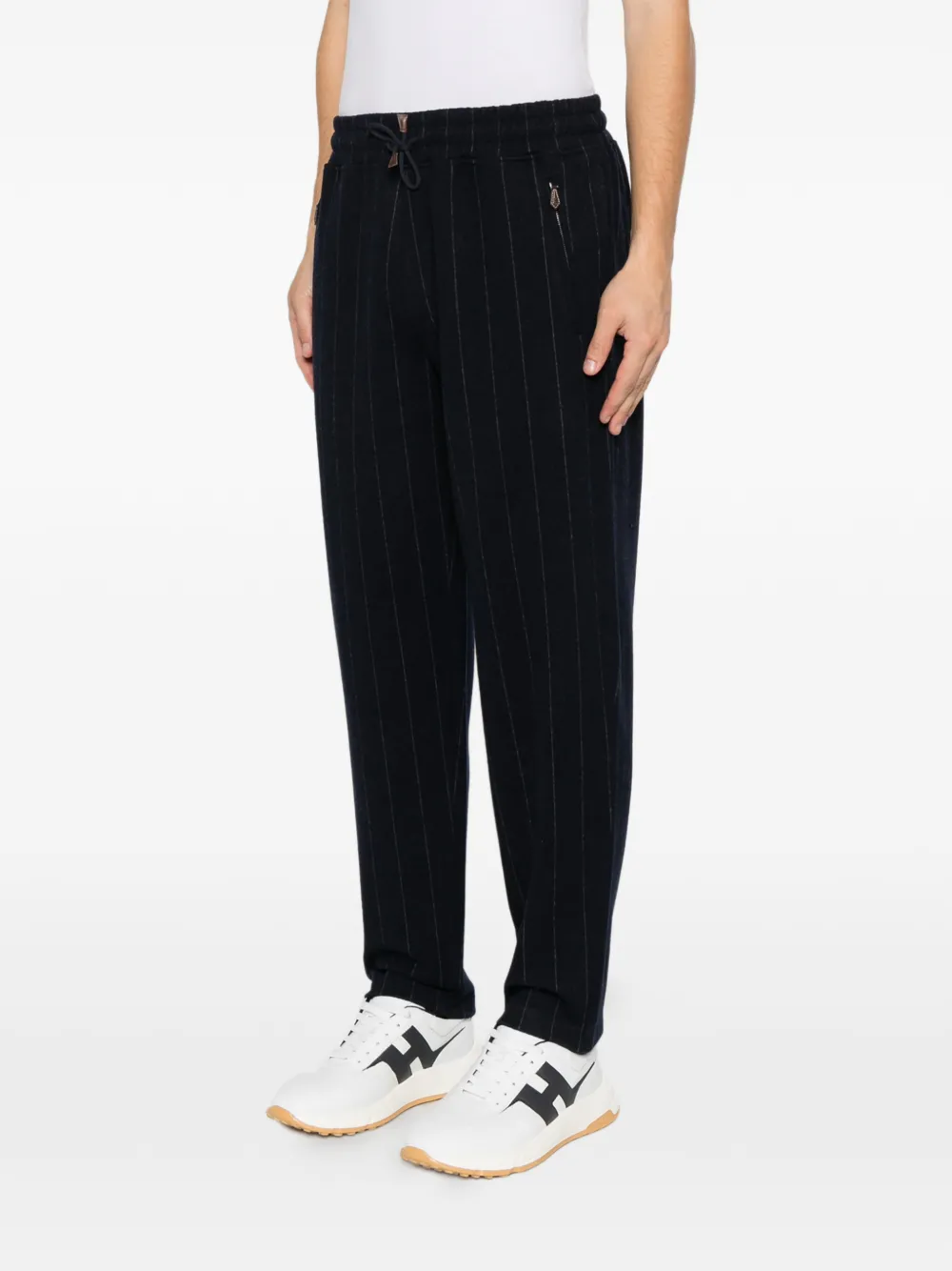 Eleventy Broek met trekkoord Blauw