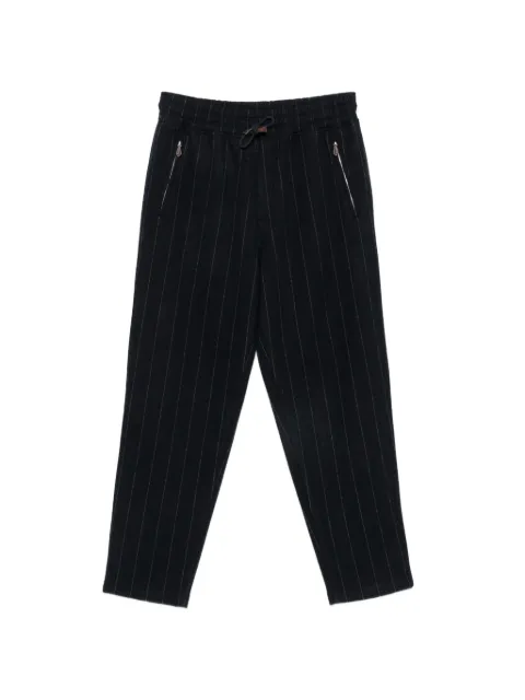 Eleventy pinstripe-pattern drawstring trousers