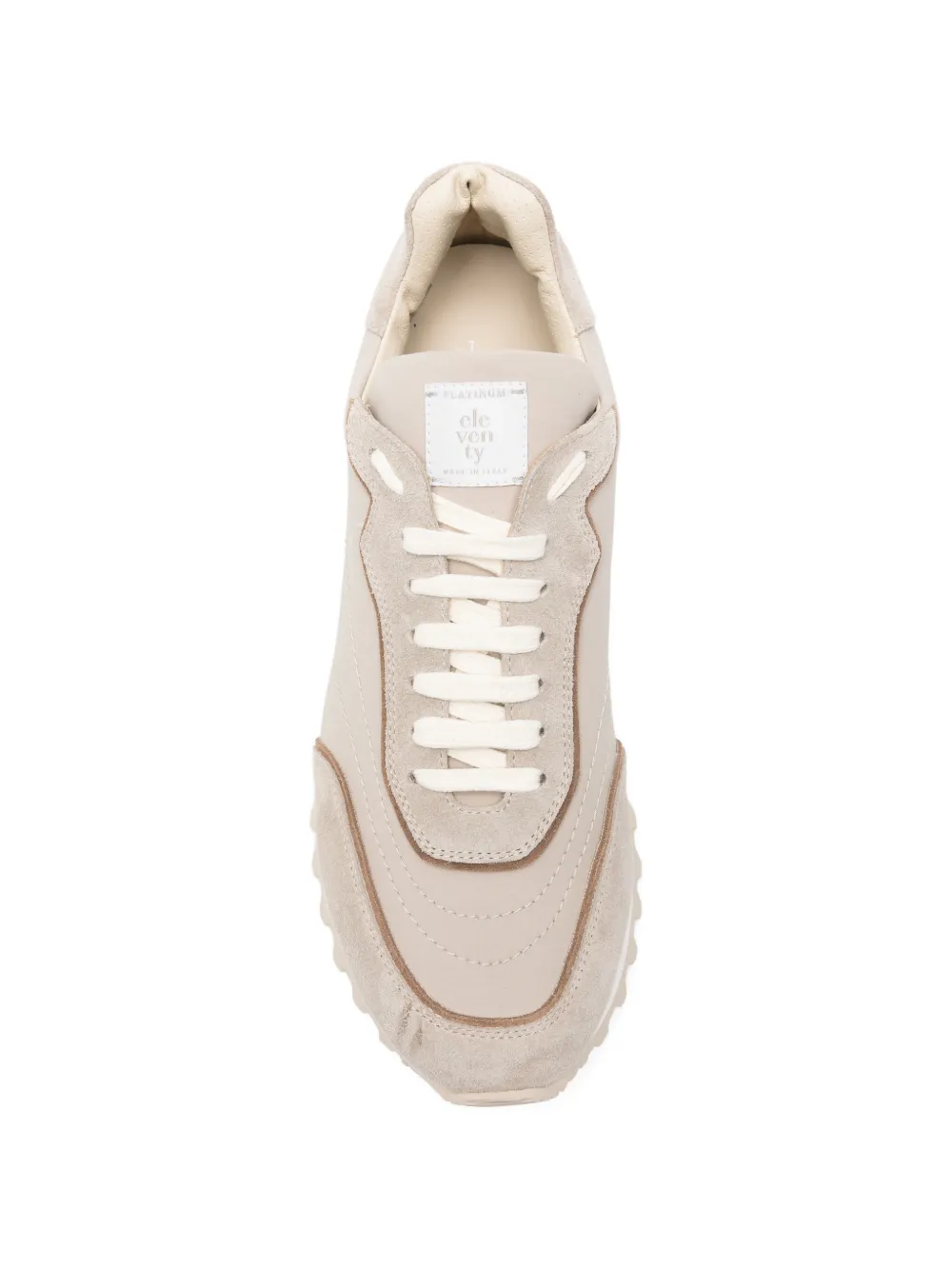 Eleventy Sneakers met geribbelde zool en vlakken Beige