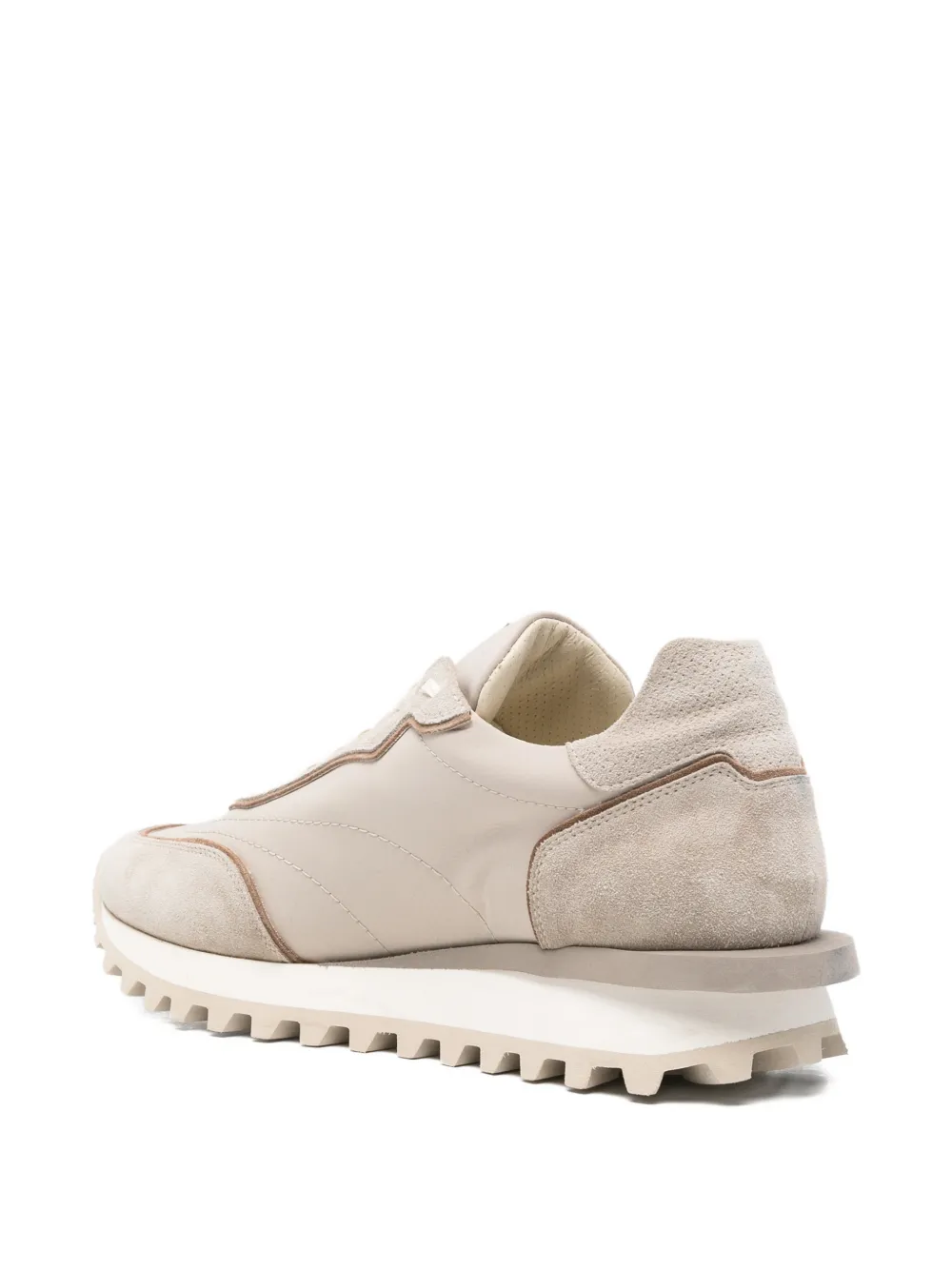 Eleventy Sneakers met geribbelde zool en vlakken Beige