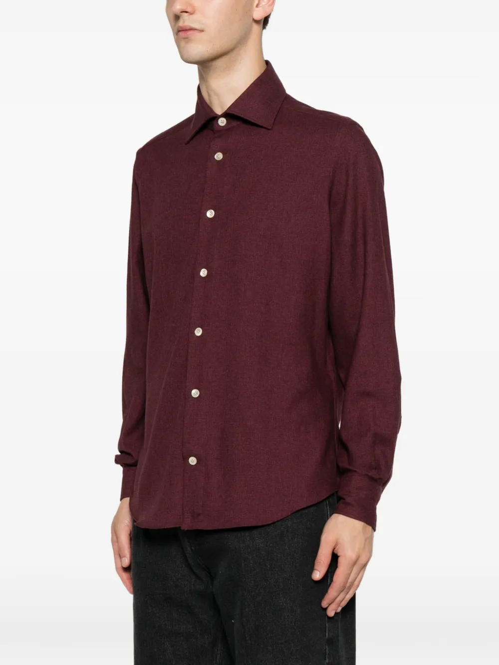 Eleventy Button-up overhemd met lange mouwen Rood