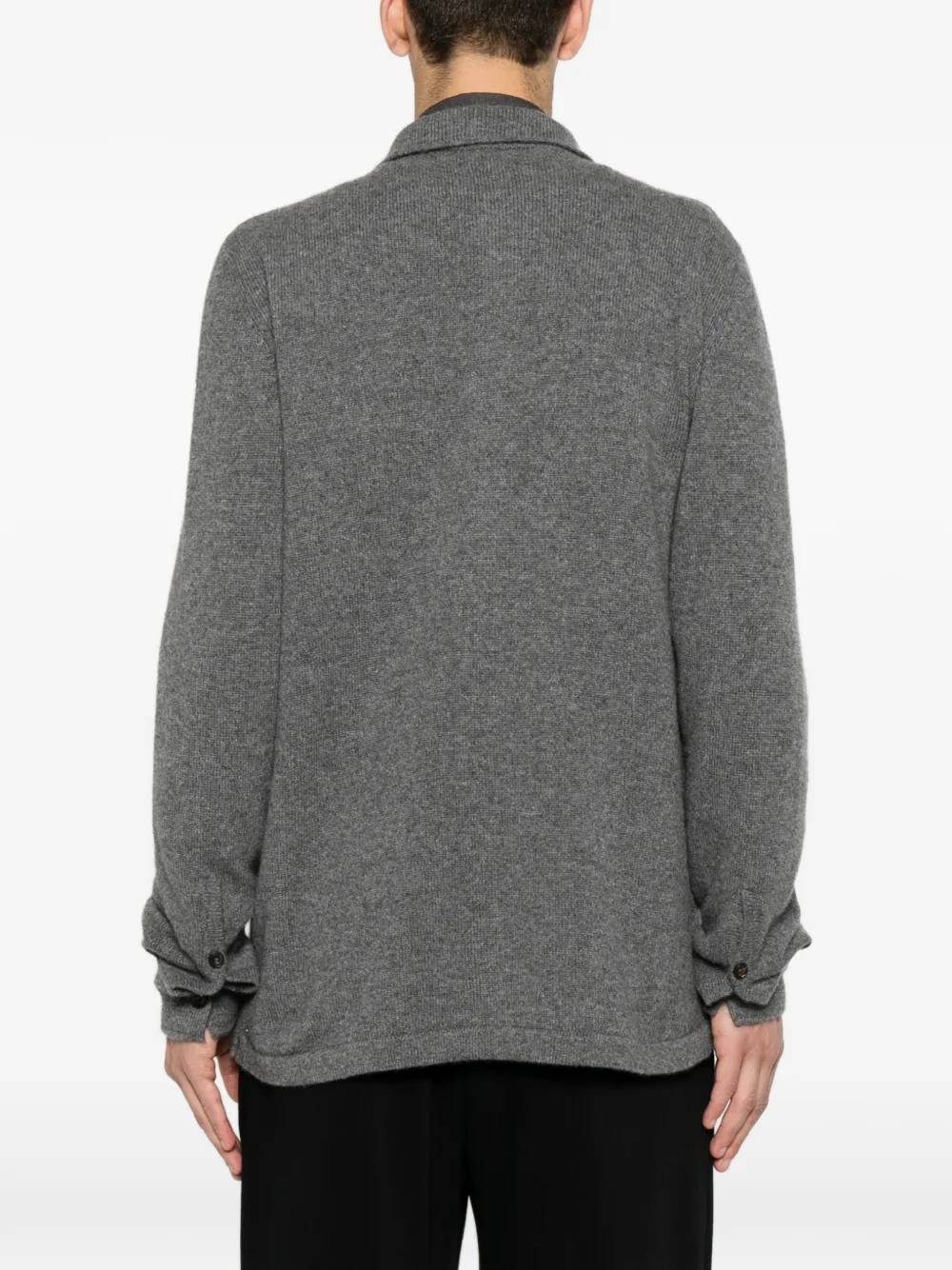 Eleventy Button-up vest met klepzak Grijs